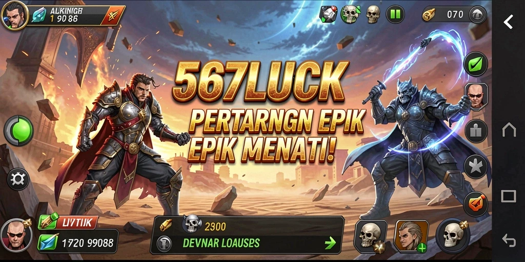 Screenshot gameplay 567LUCK menampilkan aksi pertarungan seru dan karakter yang dinamis.