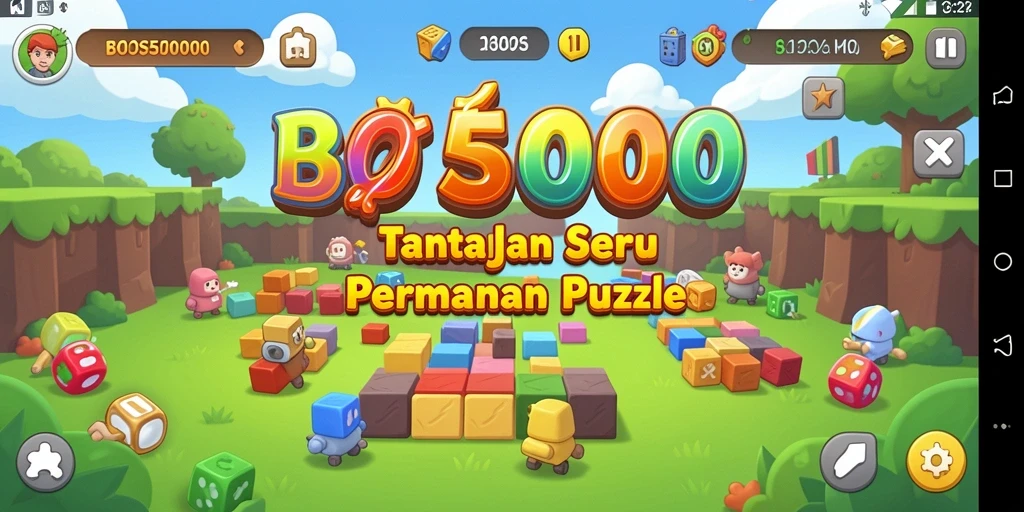 Screenshot menunjukkan gameplay seru dari BOS5000 dengan berbagai teka-teki.