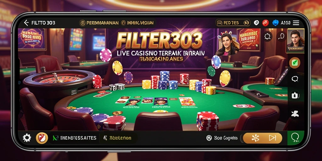 Tampilan gameplay FILTER303 yang mendebarkan dengan dealer langsung.