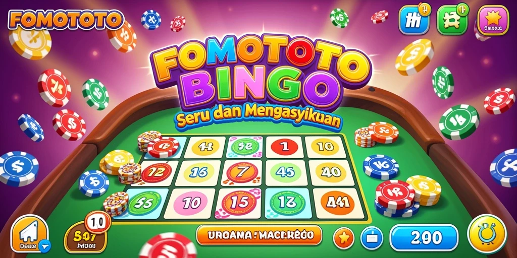 Tampilan gameplay FOMOTOTO dengan suasana seru saat bermain Bingo.