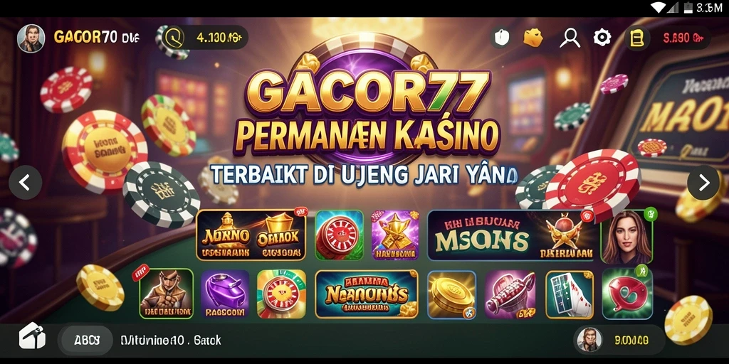 Tampilan gameplay GACOR77 yang menarik dan penuh warna.