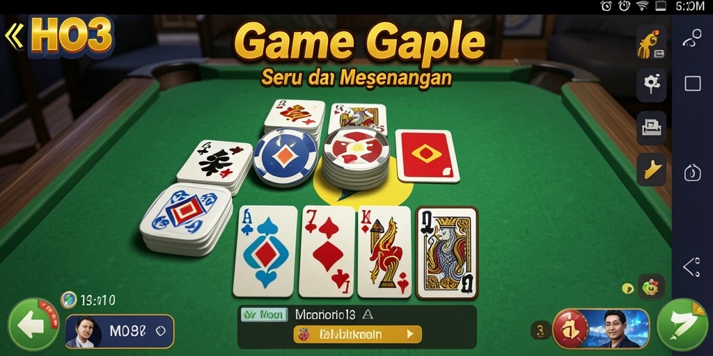 Screenshot utama HO3 menampilkan gameplay seru bermain Gaple.