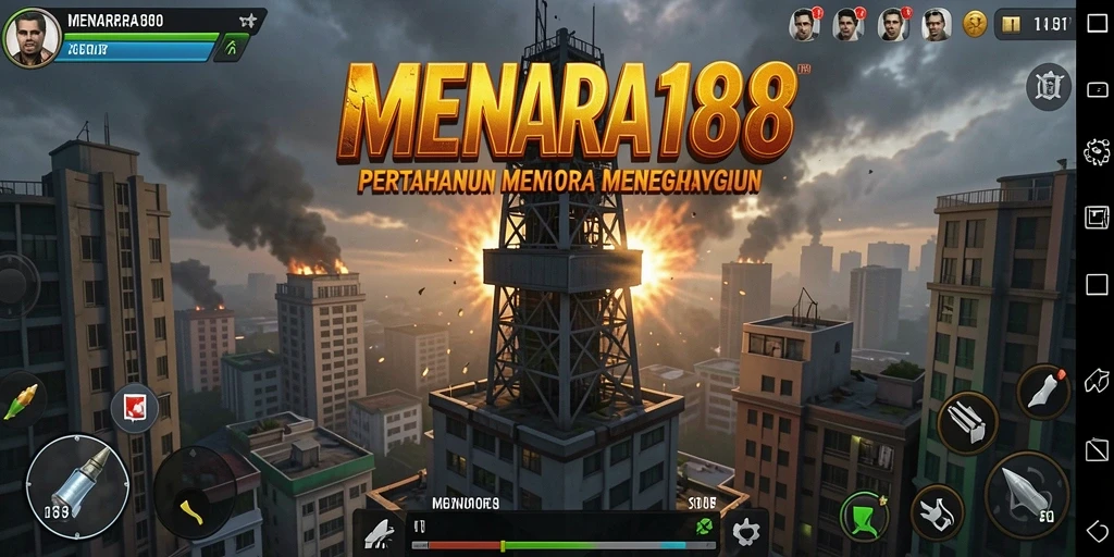 Tampilan menawan dari gameplay Tower Defense di MENARA188.