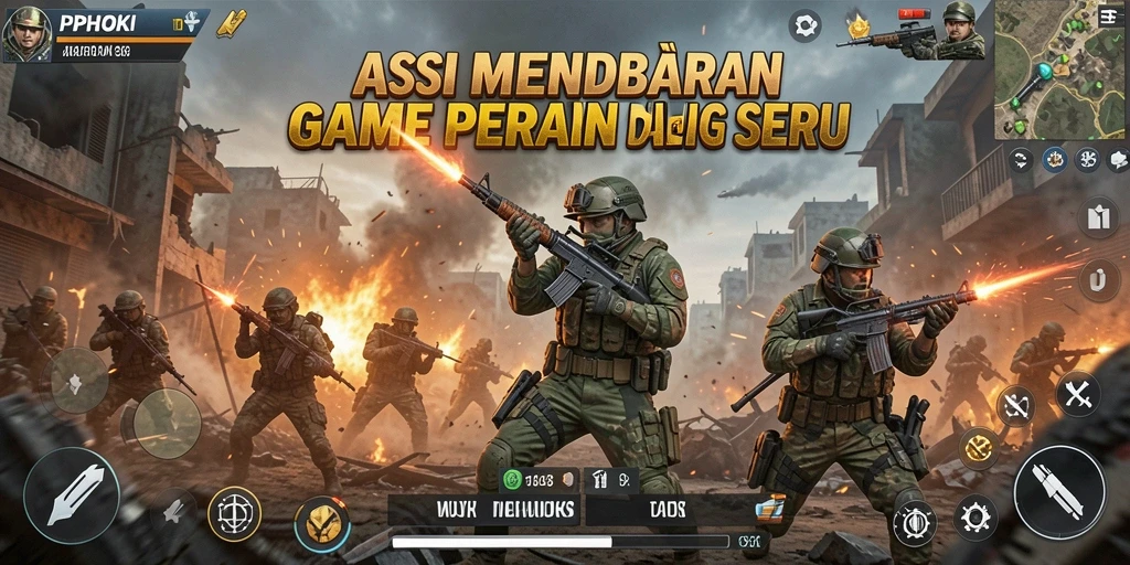 Tampilan gameplay mendebarkan dari PPHOKI, menampilkan aksi pertempuran yang intens.