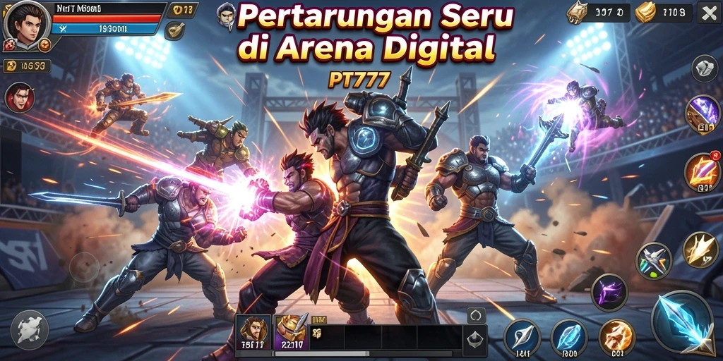 Gameplay PT777 dengan pertarungan karakter yang dinamis dan strategis.