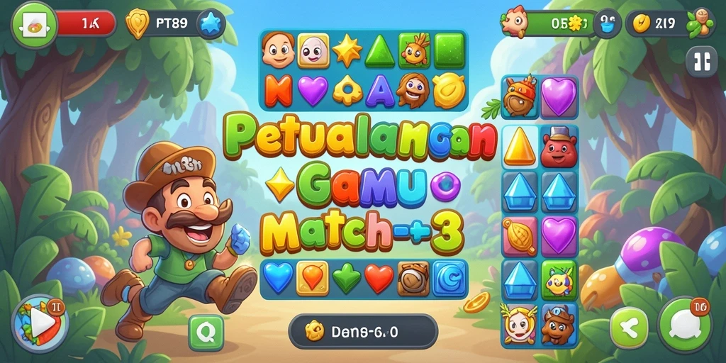 Tangkapan layar PT89 menampilkan gameplay seru dalam kategori Match-3.