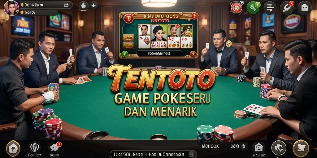 Tampilan gameplay seru dalam TENTOTO yang menampilkan momen poker mendebarkan.