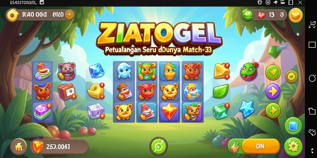 Tampilan menarik dari gameplay ZIATOGEL di dunia Match-3.